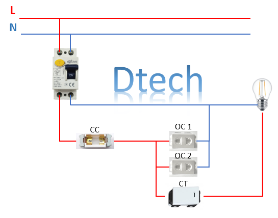 Cách đấu điện 1 công tắc 2 ổ cắm sino