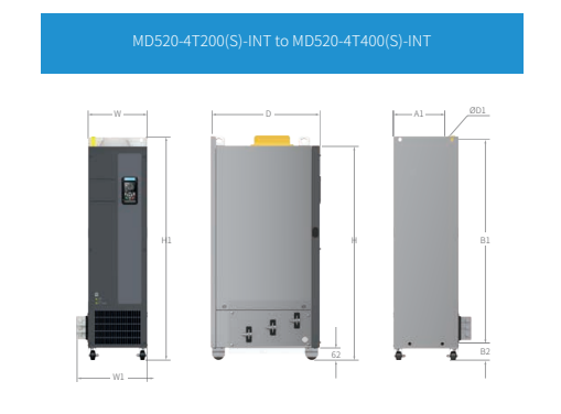 Kích thước biến tần MD520-4T355(S)-INT - Biến tần Inovance MD520 3 pha 380V 355kW
