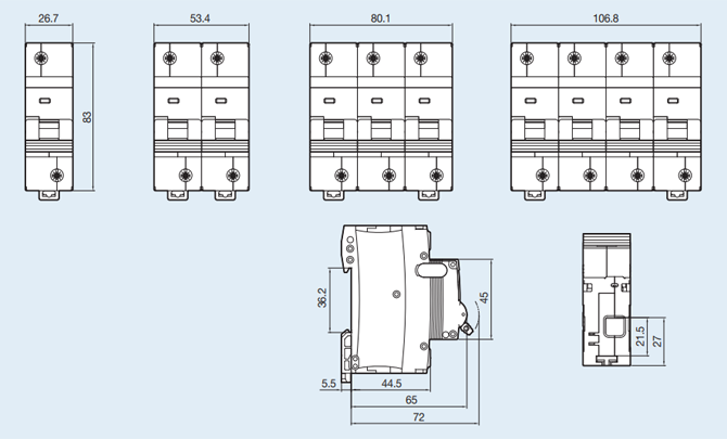 LA125H 1P C125 - Aptomat LS MCB 1P 125A 10kA