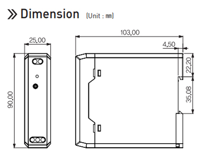  Kích thước bộ nguồn Hanyoung DPS-15S-24