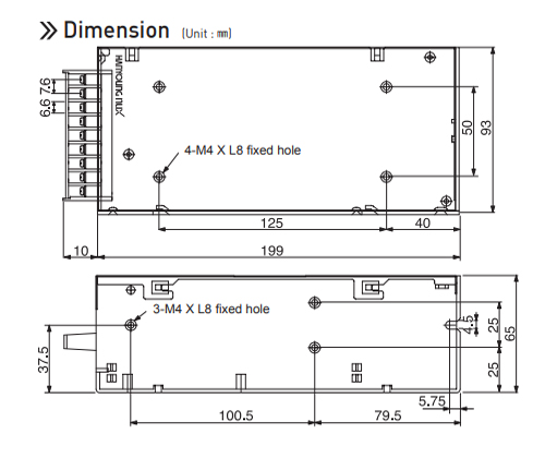  Kích thước bộ nguồn Hanyoung TPS-150S-12