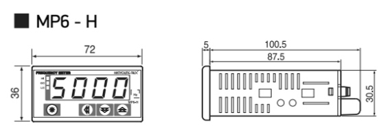  Kích thước đồng hồ đo dòng điện Hanyoung MP6-4-DA-4-A