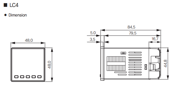 Kích thước Rơ le thời gian Hanyoung Timer LC4-P62NA