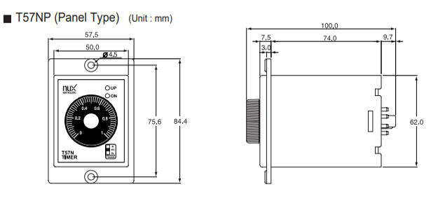  Kích thước Rơ le thời gian Hanyoung Timer T57N-P-01A