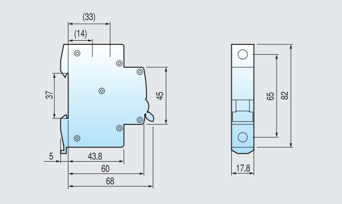 Kích thước Aptomat LS MCB BKN-b 1P 40A