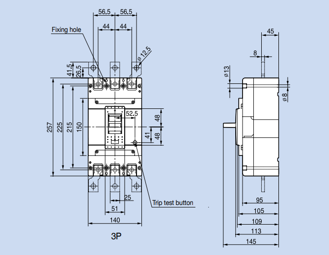 Kích thước Aptomat LS ABN403c 250A