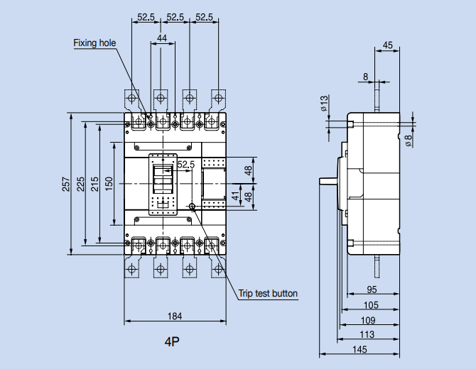 Kích thước Aptomat LS ABS404c 300A