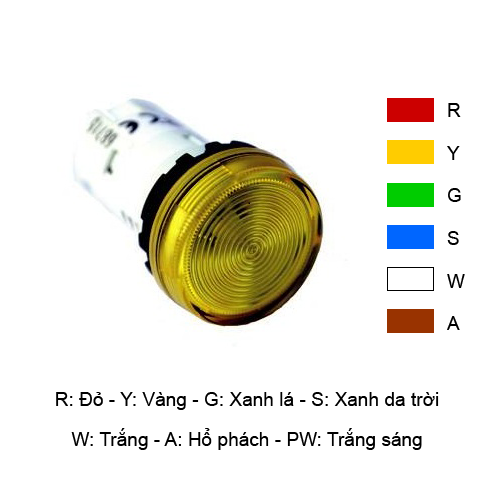 Đèn báo Idec YW1P-1UQ4PW màu trắng sáng size 22mm